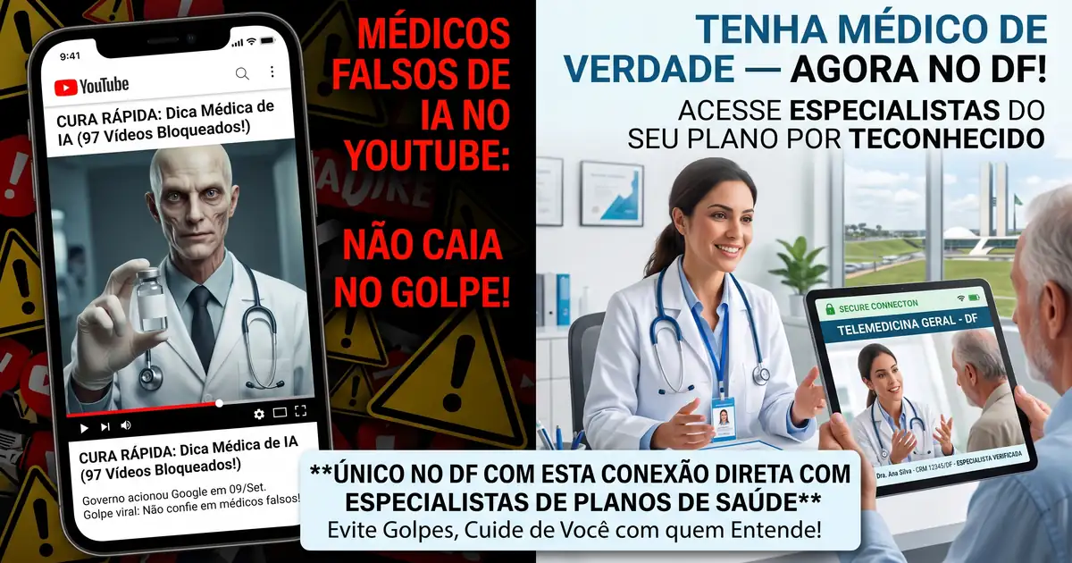 Médicos Falsos de IA no YouTube. Por que Ter Plano de Saúde de Verdade Importa